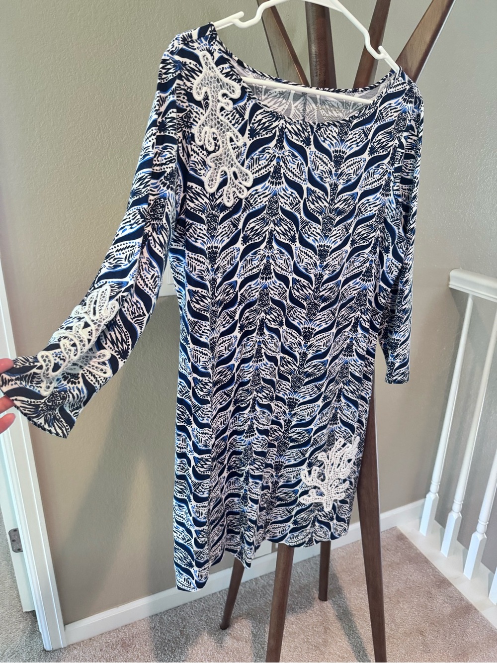 Lilly Pulitzer Blue and White mermaid tail Dress - Picture 3 of 5